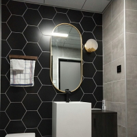 北歐橢圓浴室鏡橢圓形壁掛鏡浴室鏡玄關鏡裝飾鏡臥室梳妝鏡化妝鏡