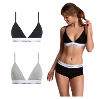 【Calvin Klein 凱文克萊】Lightly Lined Triangle Bralette女內衣深V無鋼圈薄墊運動/CK內衣(QF5650)