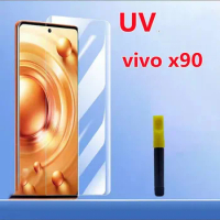 UV Full Glue Curved Tempered Glass For Vivo X90pro plus Screen Protector For Vivo X90 pro Protective Glass