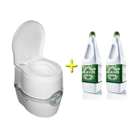 【海夫健康生活館】Porta Potti Excellence 豪華型 電動泵攜帶型沖水馬桶+排泄物分解劑x2入