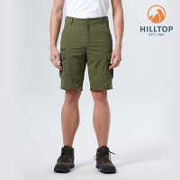 Hilltop 山頂鳥 Mt.Mitake Cargo 男款超潑水抗UV口袋機能短褲 PS09XM79 綠