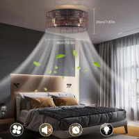 18.5/20” Modern Ceiling Fan Light LED Lamp Flush Mount Chandelier Remote Control