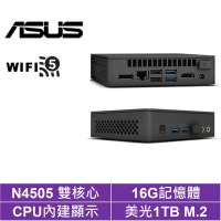 ASUS 華碩 NUC平台雙核{戰虎勇士}迷你電腦(N4505/16G/1TB M.2)