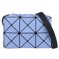 ISSEY MIYAKE 三宅一生 BAOBAO 藍色皮質2X3三角格立方小型斜背包
