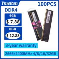 memoriam ddr4 100PCS Ymeiton DDR4 Memory 2400MHz 2666MHz 4GB 8GB 16GB 32GB U-DIMM RAM 288Pin 1.2v PC Desktop Memory Wholesales