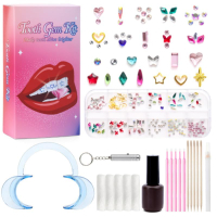 214 Pcs Teeth Gem Kit DIY Crystals Teeth Diamonds Kit Fashionable Professional Tooth Gems Kit for Gi
