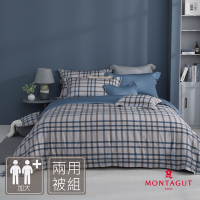 MONTAGUT-300織紗天絲棉兩用被床包組(藍貝里斯-加大)