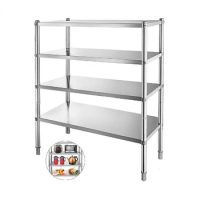 4-Tier 5-Tier Stainless Steel Commercial Storage Rack Shelf for Kitchen Warehouse Garage Storing Kitchenware