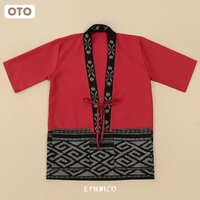 Outer Tenun Etnik Cardigan Oxford Pria Kasual L