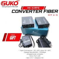GUKO HS-AIRPO Converter Fiber SFP A-B SC-UPC/SC-APC 1.25Gbps Singlemode Simplex Satu Port LAN Set A-