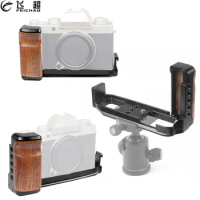 Quick Release L Plate Holder HandGrip Bracket Cold Shoe Mount for Fujifilm X-T200 / X-100V X100V Camera Tripod Half Cage Rig