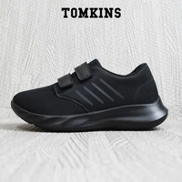 TOMKINS Austen - Hitam Sepatu Sekolah Perekat Anak 35
