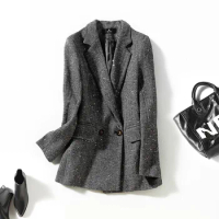 High-end Winter Jacket Women Coat 2023 New Tweed Loose Office Lady Blazers for Women Clothing Fashion Casual Women Blazer Zm3133