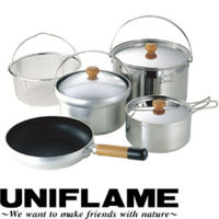 【UNIFLAME 日本 FAN5 DX不鏽鋼鍋具組  】U660232/鍋具/套鍋