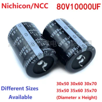 2Pcs/Lot Japan Nichicon/NCC 10000uF 80V 80V10000uF 30x50 30x60 30x70 35x50 35x60 35x70 Snap-in PSU Amplifier Capacitor