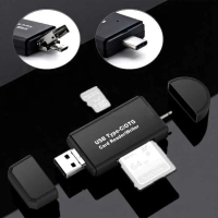 Card Reader OTG 3in1 USB 2.0 Micro USB Type C OTG SD Card MicroSD