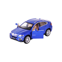 【KIDMATE】1:32聲光合金車 BMW X6藍(正版授權 迴力車模型玩具車)