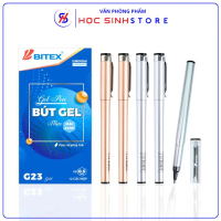 Combo 3 Cây Bút Gel Thân Nhũ Mực Xanh 0.7mm Hiệu Bitex G23 Thiết Kế Sang Trọng, Viết Êm, Mực Khô Nha
