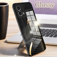 เคสโทรศัพท์, สำหรับ Moto G Stylus 2023, ลายหัวมังกรทองและลายไม้สีดำ, เคสกระจกมันวาวมีสไตล์, ฝาหลัง,