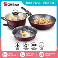 SKY - GM Bear Panci Wajan Set isi 3pcs 1042 - Arria Set Panci Penggorengan Panci Set