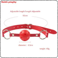 BALL MOUTH GAG SILIKONE BDSM BOLA PENYUMBAT MULUT TANPA NIPPLE Merah