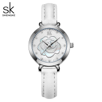 นาฬิกานาฬิกาผู้หญิงสำหรับผู้หญิง Sk เข็มขัดกุหลาบสามมิติเซนส์ผู้หญิงนาฬิกาควอตซ์ถ่ายทอดสด0148