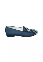 Christian Louboutin Pre-Loved CHRISTIAN LOUBOUTIN Denim Intern Loafers with Studs