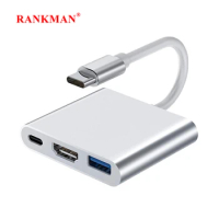 USB C Hub to 4K HDMI-compatible USB 3.0 Type C PD Dock for Macbook iPad Samsung S20 Dex Xiaomi 12 TV Projector Mouse Keyboard