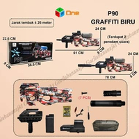 Mainan tembakan elektrik P90 Holo Graffity untuk anak laki-laki outdoor Merah