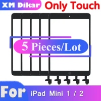 5 PCS Touch For iPad Mini 1 A1432 A1454 A1455 Mini 2 A1489 A1490 A1491 Touch Screen Digitizer + IC Chip Flex With Key Button