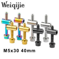 Weiqijie Titanium Bolt M5 x 30/40mm Bicycle Seat Post Screw 1Pair for MTB Road Bicycle Seat Post Saddle Fixing