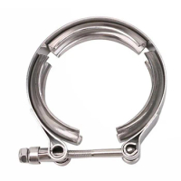 Universal Stainless Steel V-Band Downpipe Wastegate Exhaust Pipe Clamp Flange Kit Car Accessories