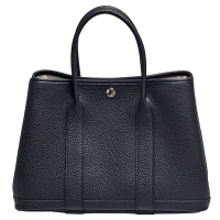 HERMES 經典Garden Party PM小牛皮暗釦手提包(30cm-黑色)