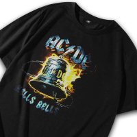T shirt Kaos Baju Tshirt Band ACDC Bell Musik Metal Punk Rock Oversize Atasan Vintage Tee Music Anak