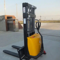 1500kg Portable Hydraulic Semi Electric Pallet Stacker With Double Pallet Battery Stacker with CE,High Quality 2.5 M
