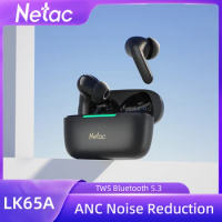 Netac Genuine Earphones True Wireless Earbuds Bluetooth 5.3 Active Noise Cancelling 25 hours Playtime ANC Headphones LK65A
