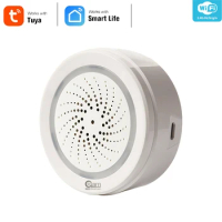 NEO Coolcam Smart Tuya Wifi Siren Alarm With Temperature Humidity Sensor Compatiable With Echo Google Home Assistant