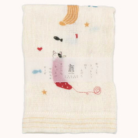【領券滿額折100】日本【KONTEX】襪子貓圖案長紗布毛巾(32x95 cm)