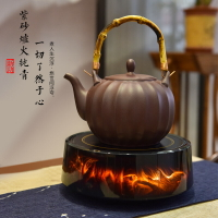 新功純手工朱泥紫砂壺家用泡茶壺大容量燒水壺茶具套裝電陶煮茶壺