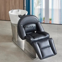 Electric Automatic Shampoo Chair Barber Shop Half Lying Flushing Bed High-End Rotating Shampoo Chair