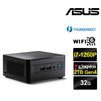 【ASUS 華碩】NUC i7十二核{光影上尉III} 迷你電腦(i7-1260P/32G/2TB M.2)