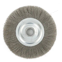 1Pc 5 Inch Crimped Stainless Steel Wire Wheel Brush Bench Grinder Abrasive 16mm Hole Polishing Bench Grinder Rust Removal Tool