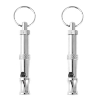 2PCS Tiny Whistle Ultrasonic Sound Training Toy Keyring Soccer Basketball Referee Whistle Outdoor Sport Survival Emergency SET