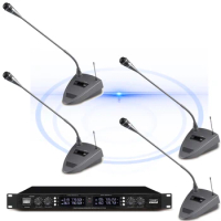 MiCWL D3800 400 Channel Wireless Microphone System 4 Gooseneck Conference 8 Handheld HeadWorn Lavalier Anti-interference