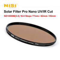 NiSi Solar Filter Pro Nano UV/IR Cut ND100000 5.0 16.6 Stops 77mm 82mm 95mm Camera Lens Filter