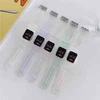 See Sunlight Color Silicone Transparent Strap + Case for IWatch SE 6 5 4 3 for Apple Watch 38mm 40mm 42mm 44mm Waterproof Strap