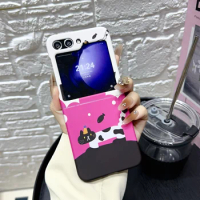 Cartoon Cat Case for Samsung Galaxy Z Flip 5 5G Flip5 Protection Shockproof Fashion Lovely Cover