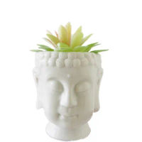 New Buddha head Planter Vase Mould Cement Plaster Clay Resin Craft Cement Flower Pot Making Silicone Candle Holder Molds