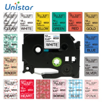 Unistar Lovely Multi Pattern Laminated 12mm Label Tapes Printer Ribbon Compatible for Brother Printer 231 631