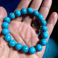 Gelang Pirus warna biru muda cakep size 5mm garansi natural 100%